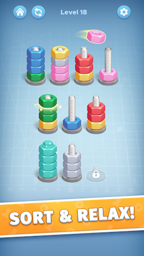 Yong'oq rang o'yini - 3D jumboqni saralash