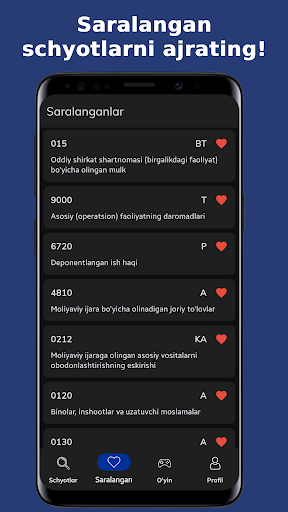 Buxgalteriya schyotlar rejasi